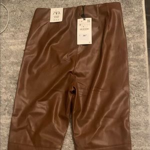Zara High Rise Leather Pants